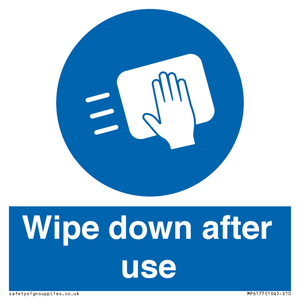 Wipe down after use
